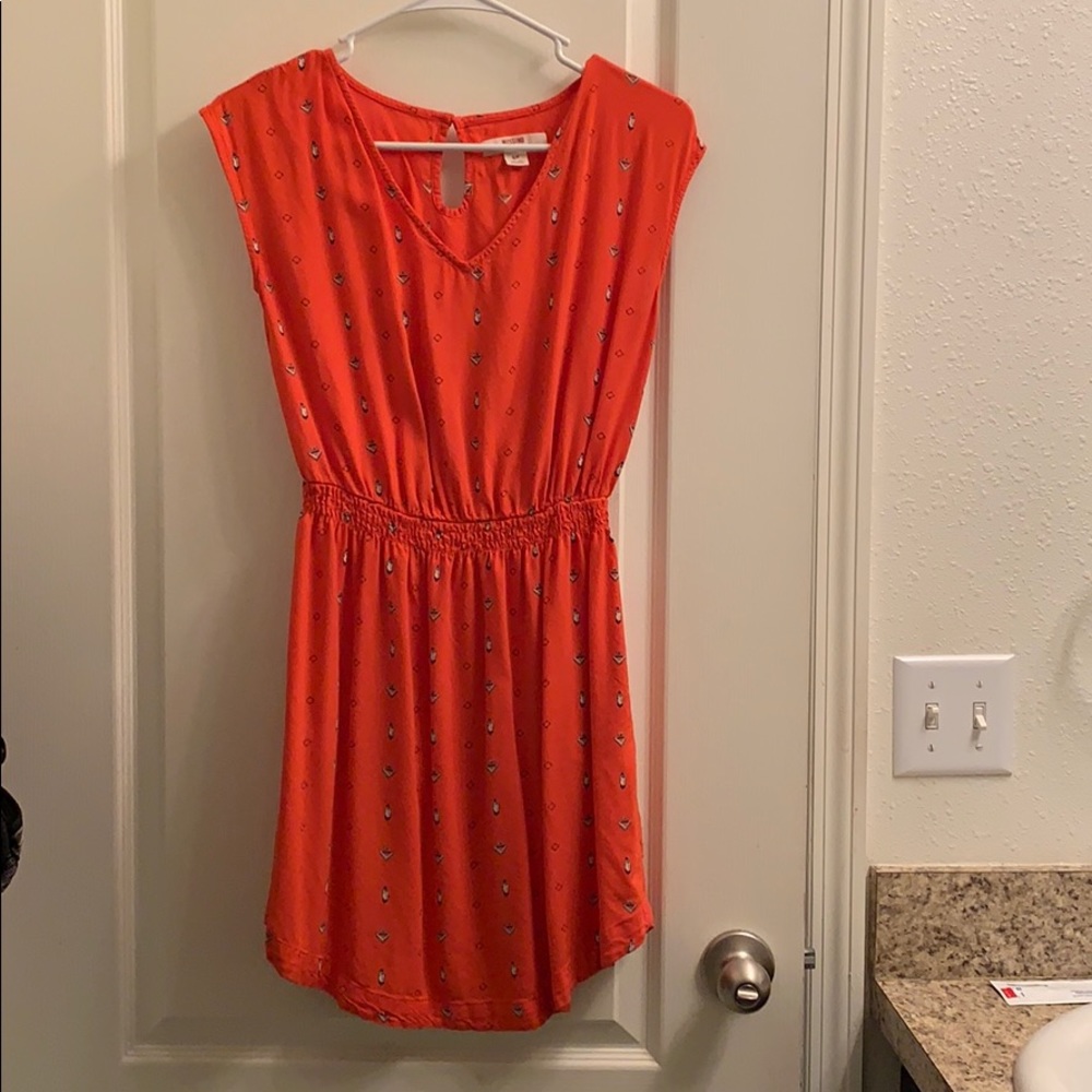 Tribal print orange dress